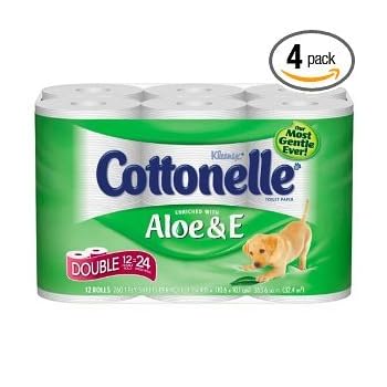Set A Shopping Price Drop Alert For Kleenex Cottonelle Aloe & E Double Toilet Paper, 260-Sheet Double Rolls, 12-Count Packs (Pack of 4)