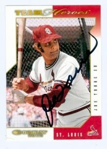 Joe Torre Autographed/Hand Signed baseball card (St Louis Cardinals) 2003 Donruss Team Heroes #492