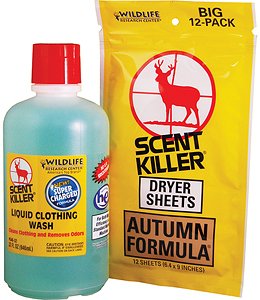 Scent Killer Wash/Dryer Sheet Combo