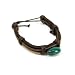 Leather String Jade Bracelet, Brown Leather with Jade Nugget