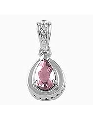 14K White Gold Pear Cut Pink Sapphire Pendant -- LIFETIME WARRANTY