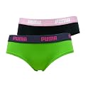 2er Pack, Puma Damen Hipster Basic, gr�n und caviar