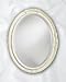 Emma Antique White Finish Oval 33" High Wall Mirror