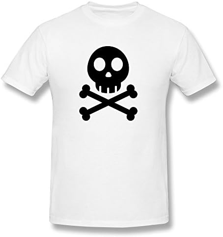 TGRJ Men's T Shirts - Geek Pirate Ship Wall Art Sticker Death Skull Tee White Size XL