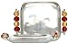 Aluminum Square Tray with Ruby Red and Gold Glass Bead Handles 9 1/2" x 9 1/2"