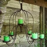 Iron Candleholder Chandelier, 6 LIGHT, BRONZE