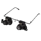 uxcell　5X LEDライト　ダブルレンズ　ノーズパッド　修復用拡大鏡　メガネ　ルーペ