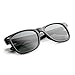zeroUV Classic Eyewear 80's Retro Large Horn Rimmed Style Sunglasses (Black/Glass Lens)