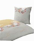 Produkt-Bild: CASA d'ORS10-00083Satin-Bettw&auml;sche Line Flower styled by S&uuml;llwold & Resch 135 x 200 cm 100% Baumwolle
