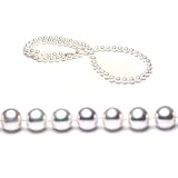 AugustinaJewelry Single Strand 22 Inch 6.5-7mm White Freshwater Cultured Pearl Necklace