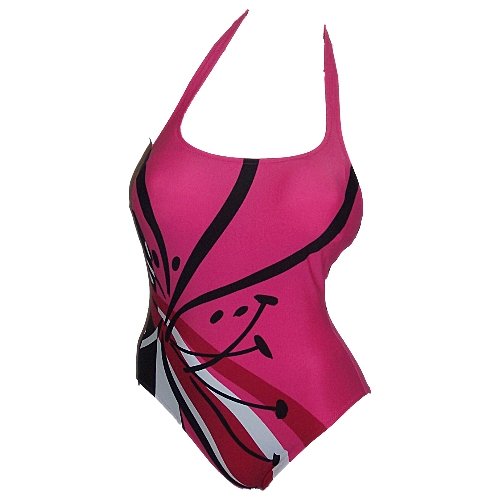 Gottex Gold Frangipani Halter Swimsuit 507060 Pink