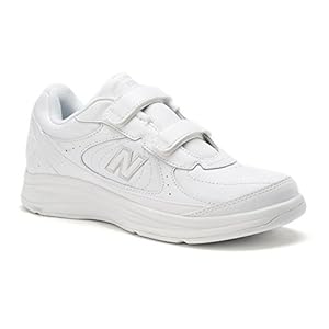 New Balance Men's MW577 Leather Hook/Loop Walking Shoe,White,8.5 2E US
