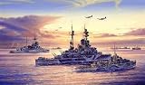 HMS Ramillies and HMS Warspite at Normandy by Anthony Saunders (P)