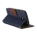 GMYLE (R Wallet Case Classic for Samsung Galaxy S4 Active i9295 - Blue and Brown PU Leather Slim Magnetic Flip Stand Cover