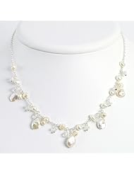 Sterling Silver Freshwater Cultured Pearl/Rock Quartz 16in Necklace