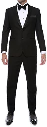 Men's "Ultra Soft" Slim Fit Tuxedo with Peak Lapel - 38 Long