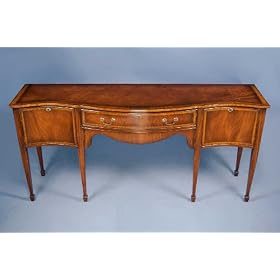 English Mahogany 7ft Serpentine Sideboard