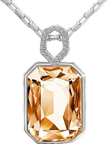 OveeLando®Fashion Austrian Crystal Rectangular Shape Pendant Necklace