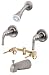 Brushed Nickel 2 Handle Bathroom Shower/Bathtub Faucet
