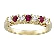 14K Yellow Gold Ruby and Diamond Ring/Anniversary Band