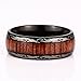 Caperci Men's 8mm Vintage Dome Wood Black Tungsten Carbide Ring Wedding Band Size 7 to 13