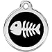 Red Dingo Personalized Fish Bone Pet ID Dog Tag (Medium Black)