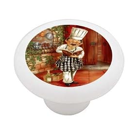 Italian Chef Decorative High Gloss Ceramic Drawer Knob