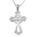 14K White Gold Celtic Cross Diamond Pendant w/ 16 inches necklace