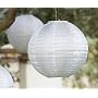 Solar Shoji Outdoor Japanese-inspired Lanterns - White - Set of 3