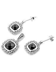 Sterling Silver Set With Marcasite - Rhodium
