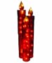 Barcana 48-Inch Illuminated Fiberglass Red Frosted Candle Trio Christmas Light
