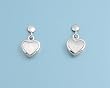 Heart-Shaped Stone Earrings - Mother of Pearl - 14 mm