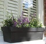 zinc window box 65cm L (with black finish and plastic liner)