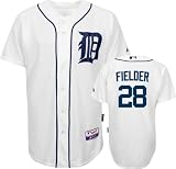 New Prince Fielder Jersey: Detroit Tigers #28 Home White Authentic Majestic Cool BaseTM On-Field Jersey Size 50 (Large)