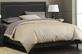 Nail Button Border Upholstered Headboard, QUEEN, VELVET BLACK Nail Button Border Upholstered Headboard, QUEEN, VELVET BLACK