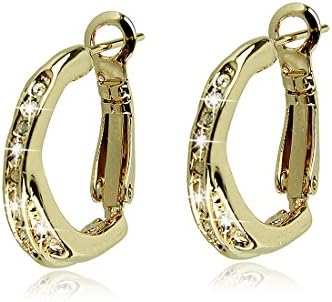 Voberry(TM) Deluxe Women Lady Girl Rose Gold Plated & Crystals Cubic Zirconia Earrings Studs