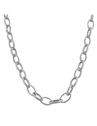 14 Karat White Gold Hollow Oval Link Chain (17 inch)
