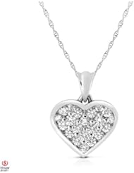 Dreamy1CTTW Diamond Heart Pendant 14K White Gold 5R Chain