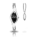 Seksy - Femme Montre - Noir nacre cadran - Cristal Swarovski - Bracelet en acier - Pendants libres cadeau - 4405