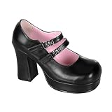 Demonia Shoes Women's GOTHIKA-09, 3 1/2' Platform Black Pu Shoe