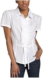 Jeanstar Women's Shiloh Tuxedo Collar Ruffle Top