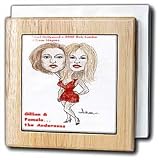 Londons Times Funny Panel Hollywood Cartoons - Gillian And Pamela Anderson, A Perfect Package - Tile Napkin Holders
