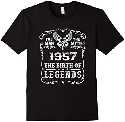 Men's Fashion's Made In 1957 - The birth of legends Tshirt Medium Black