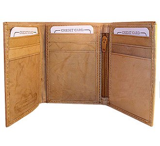 Travel Gear Bag Mens Trifold Leather Credit Card Holder Wallet Available in 4 Colors