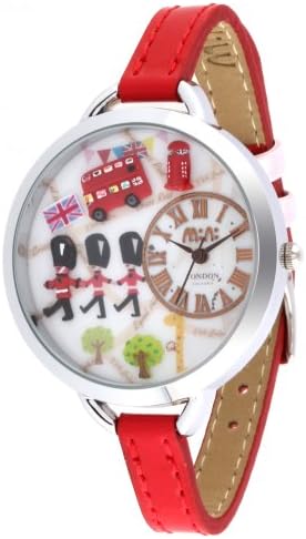 Oh My Lady* Innovative 3D Miniature Red Bus, Red Telephone Box, Changing of the Guard, London City Themed High Qaulity Waterproof Watch with Delicate Handcraft Clay - Gift Boxed
