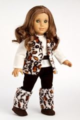 Wild Cat - Faux fur vest and boots matched with a chocolate velvet pants and ivory blouse - Clothing for 18 inch Dolls