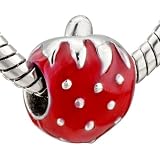 Pugster Big Red Strawberry Beads Fit Pandora Chamilia Biagi Charm & Bracelet