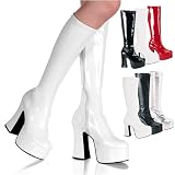 Demonia Boots Women's SLICK-100 4 3/4 Stretch Knee Boot Available in 6 Colors