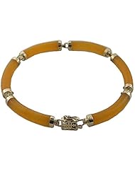 Yellow Jade Curved Bar Single-Row Vera-Link Bracelet, 14k Gold