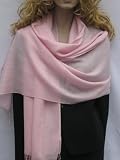 CASHMERE POWDER PINK PASHMINA SHAWL (REGULAR) from Cashmere Pashmina Group in vivid 55 colors (POWDER PINK)